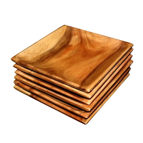 Philippine Square Wooden Plates - 8x8 inches