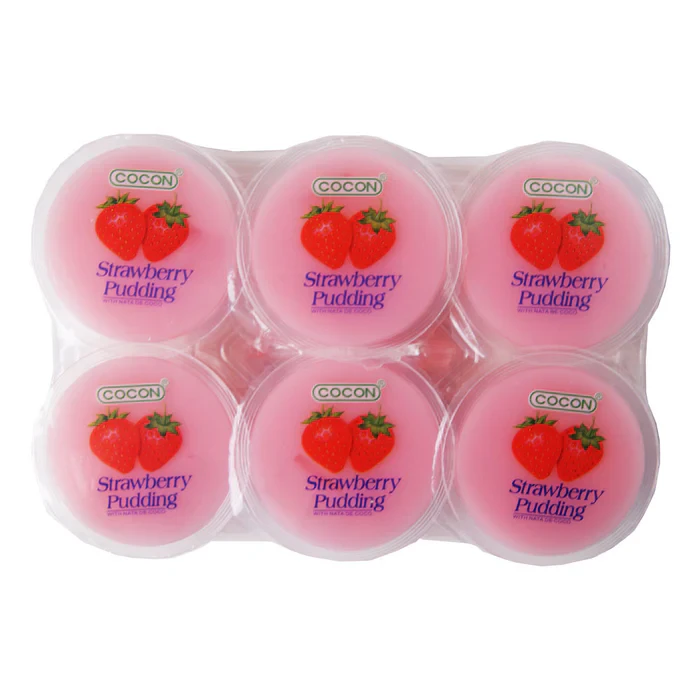 Cocon Nata de Coco Cup Pudding Tray - Strawberry ( 6x80g)
