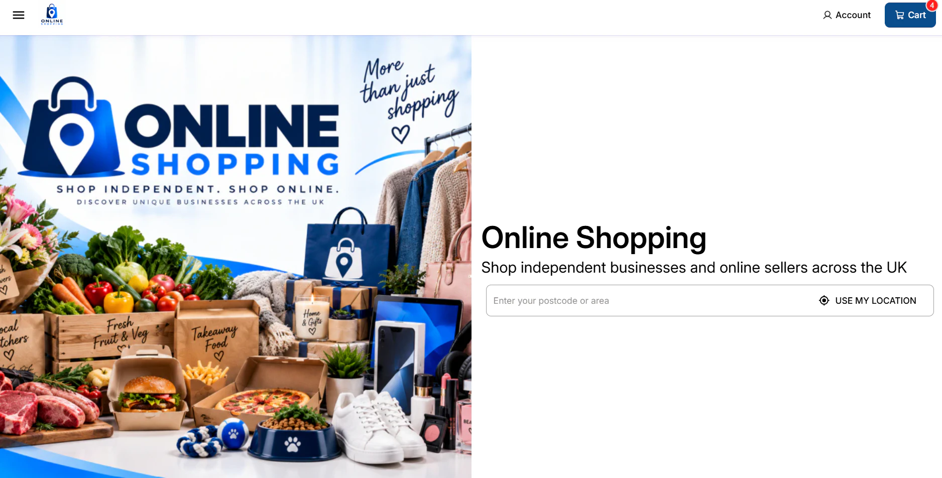 Choose a postcode or area to start exploring the marketplace.